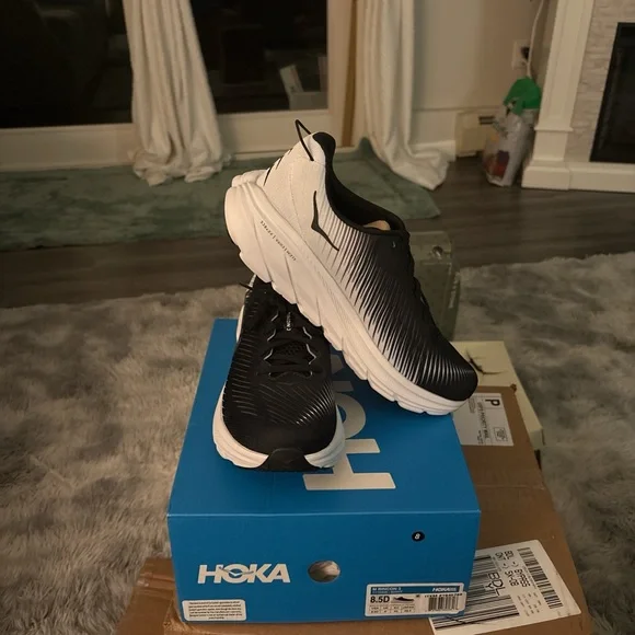 Hoka One One Black and White Athletic Shoes with Cushioned Midsole Hoka Women main image 2